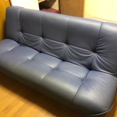 [お譲りします]ソファーベッド・合皮・ネイビー