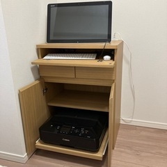 プリンター収納キャビネット、パソコン収納棚