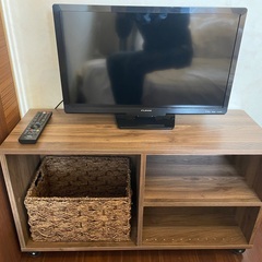 液晶24型テレビ＋テレビ台になる収納付き