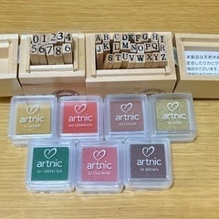 未使用 英数字スタンプ＆インク7色セットの画像