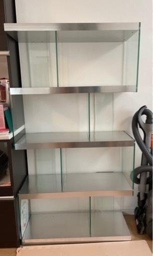 【お引き渡し先決定】ガラス シェルフ 本棚