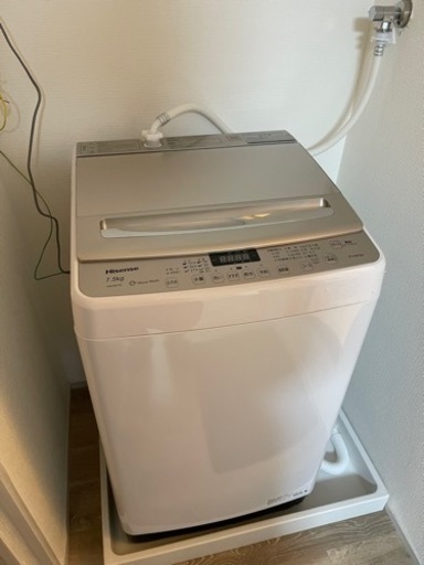 ハイセンス 全自動洗濯機 7.5kg ホワイト/シャンパンゴールド