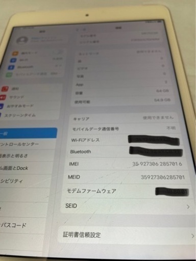 iPad mini 4 wifi+cellular 64GB