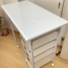 【定価：12,800円】広がる調理台付き 多段キッチンストッカー（キッチン収納）の画像