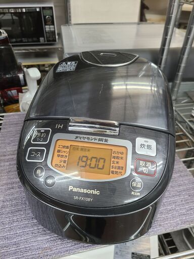 【リサイクルショップどりーむ天保山店】●1402●　☆新生活応援☆　パナソニック　IHジャー炊飯器　2019年製　5.5合炊き　SR-FX108Y　しゃもじ付き