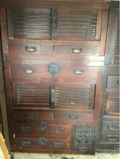 【最終処分】和たんす2点　和箪笥　骨董　古道具　バラok