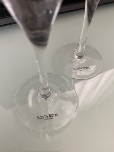 未使用　KOSTA BODA ワイン・シャンパンペアグラス　ペア