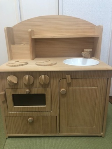 【取引中】おままごとキッチン　木製　ドットル