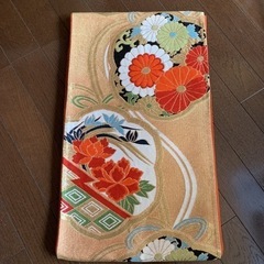 着物　袋帯　アンティーク　ゴールド