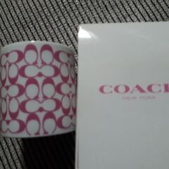 【新品未使用】COACH限定マグカップ☆箱入りピンク☆正規品コーチの画像