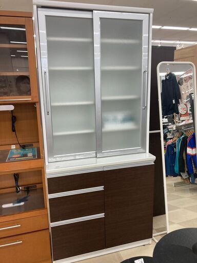 食器棚　ﾕｰｱｲ　2枚扉　90cm幅