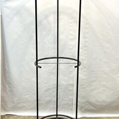 処分特価！訳あり品 回転式ハンガーラック 2段式 大容量 スチール製 高さ205cm 底面直径65cm キャスター付き 衣類収納 Eの画像