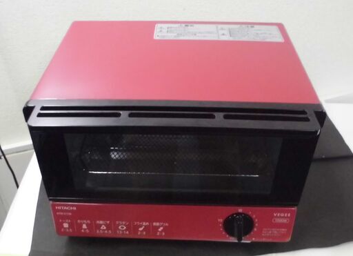 JM14723)日立 トースター HTO-CT35 1000W/15分タイマー 2020年製 50/60Hz対応 レッド系 中古品【取りに来られる方限定】