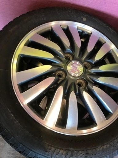 【中古】SUZUKI &ブリジストン スタッドレスタイヤ 155/65R14 75Q