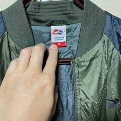 55DSL nylon kilting jacket SizeM khaki/navy　フィフティファイブディーゼル　ナイロンキルティングジャケット　サイズMの画像