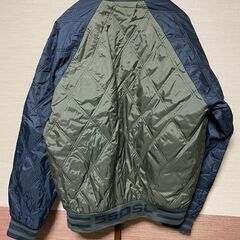 55DSL nylon kilting jacket SizeM khaki/navy　フィフティファイブディーゼル　ナイロンキルティングジャケット　サイズMの画像