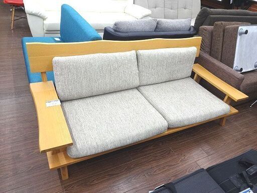 札幌 引き取り ニトリ 3人掛けソファ 木枠 アカツキ 大型ソファ ロータイプ 市内配達1000円