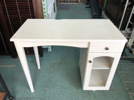 美品】ニトリ デスク フローリオ90 WH／幅90テーブル/学習机