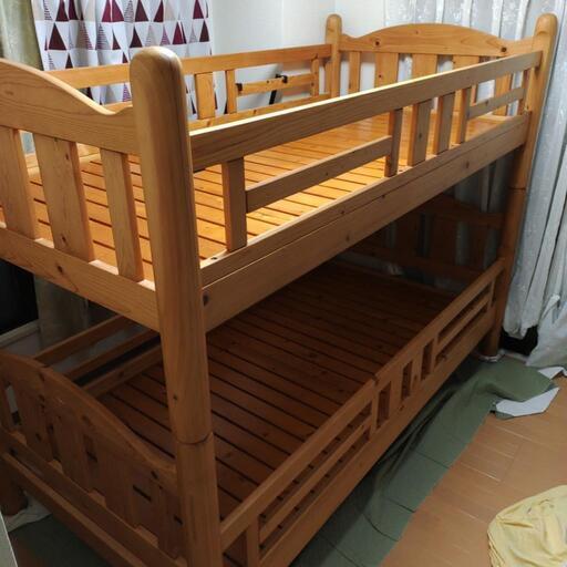 二段ベッド　取り外し可能　横107cm有効内径97cm  縦204cm有効内径199cm　すのこ