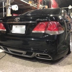 トヨタ★GRS200系後期クラウンアスリート2.5ナビパッケージ★人気の202ブラック♪フルタップ車高調ハーフスポイラー19インチワークホイールの画像