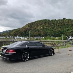 トヨタ★GRS200系後期クラウンアスリート2.5ナビパッケージ★人気の202ブラック♪フルタップ車高調ハーフスポイラー19インチワークホイールの画像