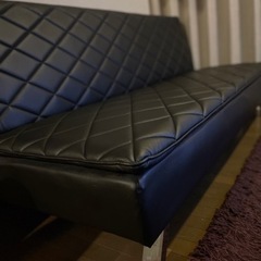 レザーソファーベッド　黒