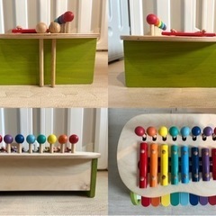 木琴・鉄琴・ピアノ型の鉄琴　楽器おもちゃ　知育玩具の画像