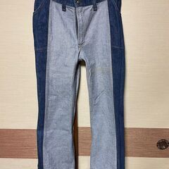 Lee 70's vintage reversible flared denim pants W34inch リー　７０’s ヴィンテージリバーシブルフレアデニムパンツ W34インチ 胴囲86.5cm　股下７５cm 裾周り５４cmの画像