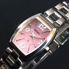SEIKO セイコー LUKIA ルキア ピンクレディースクォーツ ソーラー腕時計 2010年製造 V111 0AP0の画像