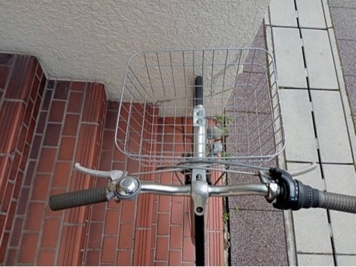 【整備済自転車】27インチ6段変速　前カゴ、鍵新品❗️スペアキーあり　若林自転車　浜大津SALE❗️
