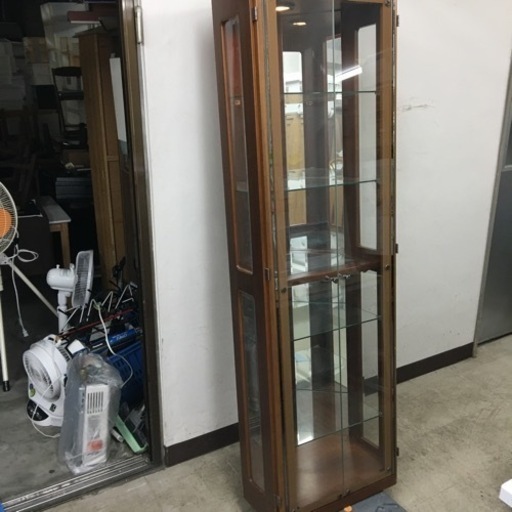 取引場所　南観音　K 2203-517 ガラスショーケース　コレクションケース　ライト付