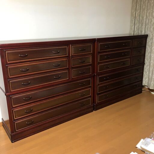 洋風 桐たんす 着物収納  ２棹