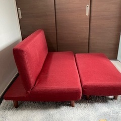 【更に値下げしました！】可愛い赤いソファーベット◎お洒落なお部屋の差し色に是非！