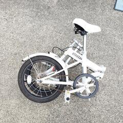 【美品】折りたたみ自転車　ソフトバンク　お父さんバイク　ホワイト　の画像