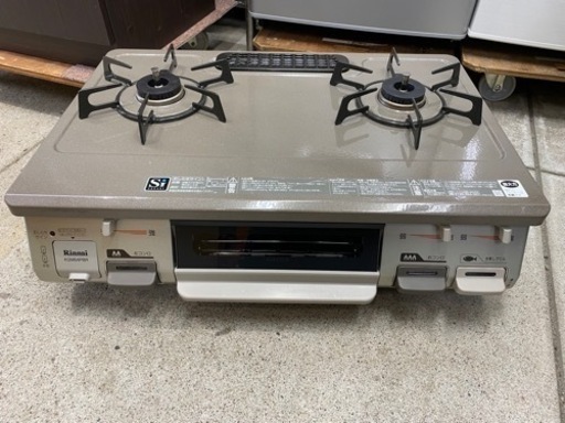 リンナイ 都市ガス ガステーブル ワンピーストップ クリームベージュ 中古 ガスコンロ