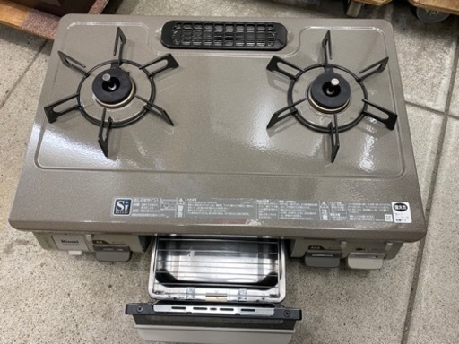 リンナイ 都市ガス ガステーブル ワンピーストップ クリームベージュ 中古 ガスコンロ