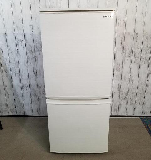 【美品】シャープ2ﾄﾞｱ冷蔵庫 137L　2018年製品　SJ-D14E-W どっちでもドア