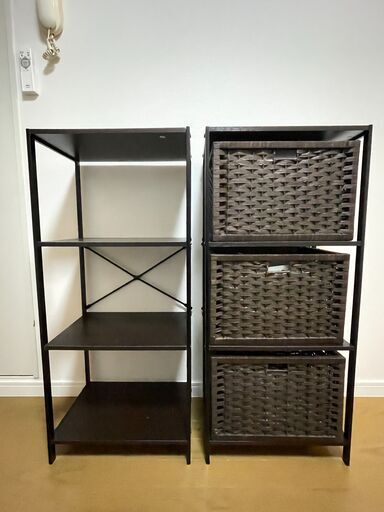 収納ラック×2個　収納ケース×3個