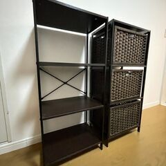 収納ラック×2個　収納ケース×3個の画像