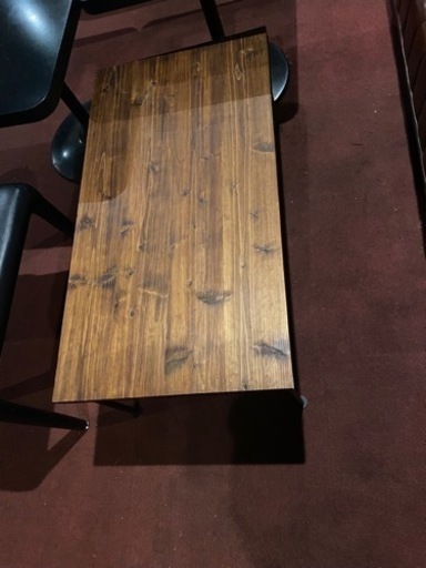 ローテーブル ウッド ハンドメイド品 無垢材 木目 茶 オシャレ