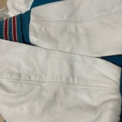メンズ： SKOOKUM スクーカム＊スタジャン　ブルーｘ白 （レザー切り替え）の画像