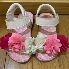 サンダル　女の子　17cm 花の画像