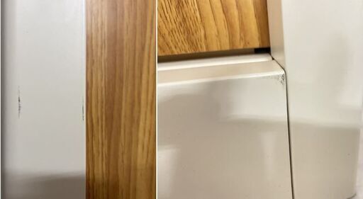 ?S物置【ミュルーズ／ホワイト×ナチュラル色】屋外 収納棚 鍵付き 幅102.5 可動棚 収納 可動棚 木目調 訳あり B品 撮影品 