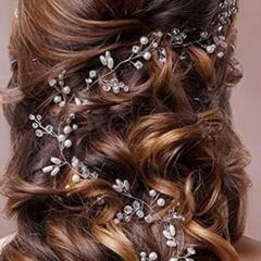①【送料無料】シルバー系　ヘアジュエリー　ヘアアクセサリー　カチ...