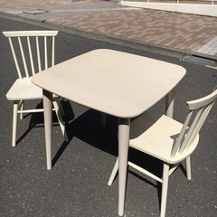 ダイニングセット アイボリー 3点セット 白 ニトリ 引っ越し アトラス 75㎝