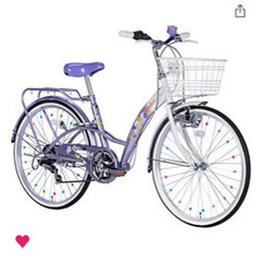 24インチ子供用自転車6段ギア付き　パープル　女の子