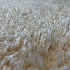 白毛のふわふわマットの画像