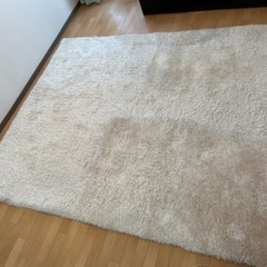 白毛のふわふわマットの画像