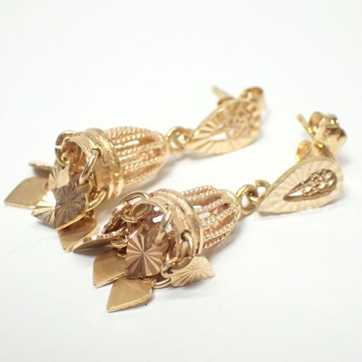 E543 ARR K18 切子細工 ピアス 4.9g