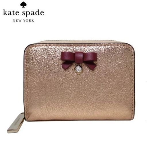 ケイトスペード カードケース レディース k4756 650 ラッピングパーティー リボン スモール ラウンド ジップ カードケース ケース 小銭入れ
